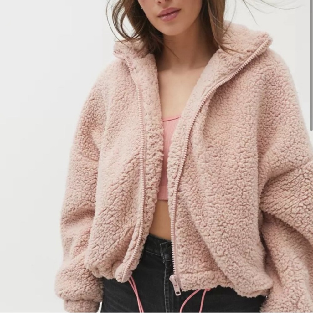 Urban Outfitters Pink Teddy Jacket